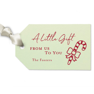 The ever-popular Poptone Mint Luggage Gift Tag with Matte Lipstick Red Foil has a Candy Cane With Bow graphic and is good for use in Holiday, Christmas themed parties and couldn't be more perfect. It's time to show off your impeccable taste.