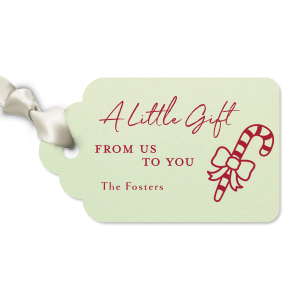 The ever-popular Poptone Mint Luggage Gift Tag with Matte Lipstick Red Foil has a Candy Cane With Bow graphic and is good for use in Holiday, Christmas themed parties and couldn't be more perfect. It's time to show off your impeccable taste.