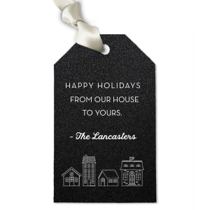 Personalized Stardream Jupiter Red Luggage Gift Tag with Matte White Foil has a Group House Outline graphic and is good for use in Home themed parties and can't be beat. Showcase your style in every detail of your party's theme!
