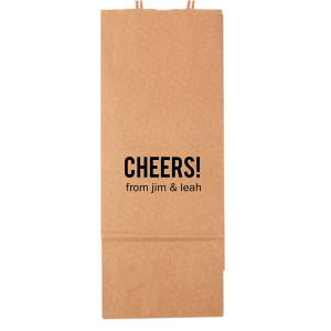 The ever-popular Kraft Wine Gift Bag with Matte Black Foil will impress guests like no other. Make this party unforgettable.