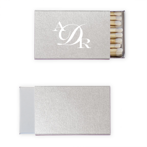 Our beautiful custom Shimmer Silver 30 Strike Matchbook with Matte White Foil are a must-have for your next event—whatever the celebration!