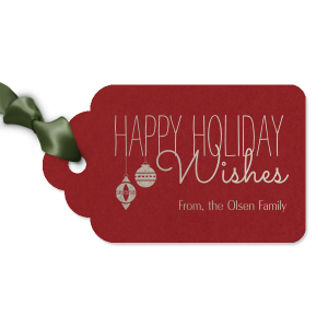 Enhance your gifts with our custom "Happy Holiday Wishes" tags! These delightful holiday tags can be personalized with your name or message, ensuring every gift you give is beautifully unique. Perfect for corporate gifts, family gatherings, and festive décor, these tags are a wonderful way to share joy and happiness. Select your preferred colors and add your personal touch to make your holiday celebrations unforgettable.
