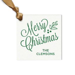 Celebrate the season with our foil printed custom gift tags. The Whimsical Merry Christmas Tag adds a festive flair to you gift wrapping. Personalize your Christmas gift tags today!