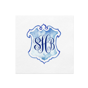 Personalized White Borderless Custom Photo + Foil Cocktail Napkin with Shiny Royal Blue Foil are a must-have for your next event—whatever the celebration!