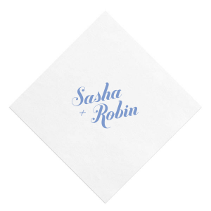 Our custom White Borderless Ink Printed Cocktail Napkin with Matte Periwinkle Ink Digital Print Colors couldn't be more perfect. It's time to show off your impeccable taste.