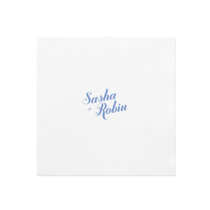 Our custom White Borderless Ink Printed Cocktail Napkin with Matte Periwinkle Ink Digital Print Colors couldn't be more perfect. It's time to show off your impeccable taste.