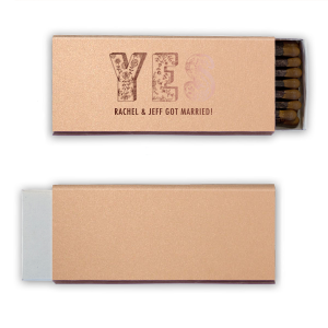 Celebrate with a resounding YES! Bursting with vibrant florals and botanical elements, the Big YES Matchbox exclaims excitement from the rooftops. This bold design is perfect for any occasion that deserves a festive shout out!