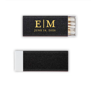 The Modern Elegant Initials & Date Match pairs bold elegance with a commemorative touch. First initials stand out in a modern serif font, divided by a sleek vertical line, with the event date neatly inscribed below—radiating sophistication for your special day.