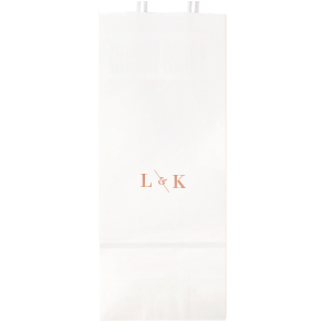 ForYourParty's elegant White Cookie Bag with Shiny Rose Gold Foil has a Accent Ampersand graphic and is good for use in Accents, Words, Wedding themed parties and can be personalized to match your party's exact theme and tempo.