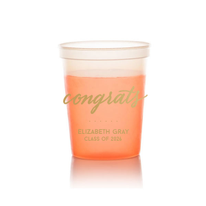 With the Simple Congrats Cup celebrate with refined sophistication. The elegantly bold scripted "congrats" adds a touch of class, perfect for honoring any special occasion. Personalize with a name and event for an effortlessly chic celebration.