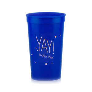 Make any celebration extra special with the YAY! Confetti & Name Cup. Featuring a bold "YAY!" surrounded by playful confetti dots, this adorable design highlights the name of your special someone. Yippee ki-YAY! Let the festivities begin!