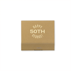 Light up the celebration with Happy Birthday Matchbox highlighting a milestone age, with 'Happy' and the celebrant's name cheerfully framing the number. Ignite heartfelt joy with these custom matches—ideal for adding a personal touch to any birthday party! 