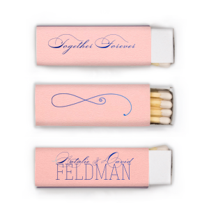 The Romantic Flourish Script Name Match design harmoniously fuses refined and playful styles. Elegant flourished script presents the couple’s first names, artfully merging with their newly shared last name in a contrasting contemporary font. A solitary back flourish lends sophistication, symbolizing their intertwined lives. 