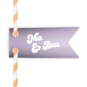 ForYourParty's elegant Poptone Lavender Pennant Straw Tag with Matte White Foil will give your party the personalized touch every host desires.
