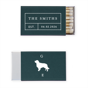 The Family Pet Match features a boxed layout, a customizable date and initials, and a charming dog silhouette for a timeless personalized feel. Any pet lover can add it to the table to elevate their everyday rituals. Perfect for housewarmings or anniversaries.