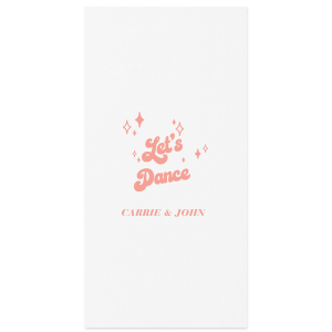 Personalized White Borderless Ink Printed Cocktail Napkin with Matte Light Coral Ink Digital Print Colors has a Twinkle Frame graphic and is good for use in Stars, Frames, Holiday themed parties and can be personalized to match your party's exact theme and tempo.