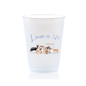Pawty Down! The Dog Party This Way Full Color Cup will look fabulous with your unique touch. Your guests will agree!