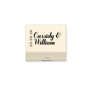 The Relaxed Reception Modern Match features bold, modern script names alongside a vertically displayed event date for a stylish statement. Customize yours to add a cohesive and memorable detail to your celebration. Perfect for wedding receptions or rehearsal dinners.