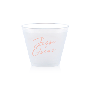 The Hinterland Honeymoon Names Cup design offers a unique twist on traditional placement. Tucked in the upper left corner, the couple's first names are scripted with flair and creativity. This off-center approach, combined with a vibrant font, subtly draws attention, adding a touch of unconventional charm to the cup's design, perfect for couples who appreciate a blend of elegance and creative expression.