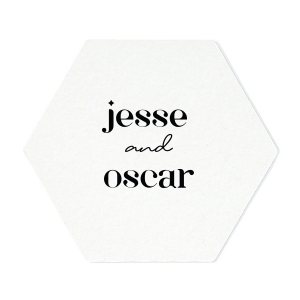 Wedding coasters are a fun touch to have at the best day of your life. This custom coaster features a minimal design that is anything but boring. Personalize your chic coaster with the newlyweds names. 