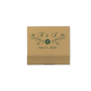 The Elegant Floral Forever Wedding  Match features a peony-adorned bough elegantly framing the couple's initials in refined script, with the event date below. The reverse side, inscribed "Today and Always" in graceful script, symbolizes eternal love, making it a sophisticated keepsake for one's wedding day.