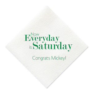 Celebrate a new chapter with the Everyday is Saturday Retirement Napkin, perfect for celebrating retirement. “Congrats” and the retiree’s name personalize a joyful message, making it an ideal accessory for this significant milestone.