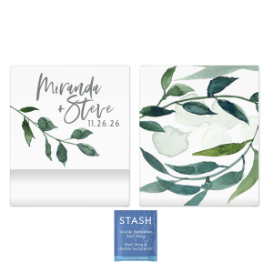 Watercolor Branch Full Color Photo Tea Favor Tea Favor (Photo)