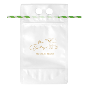 Customize this fun wedding drink bag with a picture of man's best friend! This drink pouch features an adorable Chihuahua, but you can customize with whatever dog you have. 