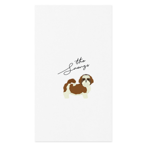 If you have a shih tzu fur baby, you're going to love this custom photo napkin. Personalize with your last name for a wedding, birthday party, or anniversary. 