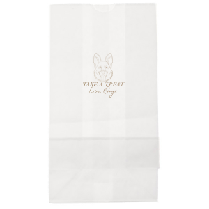 Whether you are celebrating a wedding, birthday party, or giving a dog themed party favor, this bag is perfect for you. Featuring an adorable dog graphic, this bag is perfect for German Shepard owners and German Shepard lovers. 