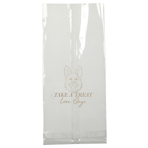 Whether you are celebrating a wedding, birthday party, or giving a dog themed party favor, this bag is perfect for you. Featuring an adorable dog graphic, this bag is perfect for German Shepard owners and German Shepard lovers. 