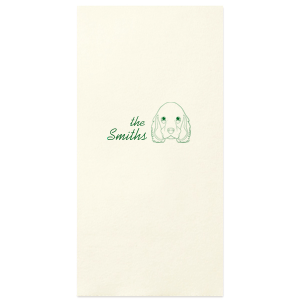 Celebrate your wedding and get your cocker spaniel in on the action! This custom cocker spaniel napkin is a must for the dog loving couple or family. 