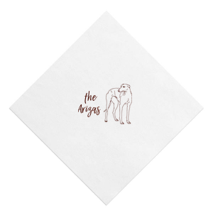 Customize a party favor with your pet on it! This napkin features a greyhound graphic and will be a pawfect addition to your wedding, dinner party, or birthday. 