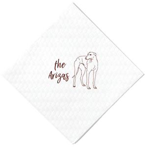 Customize a party favor with your pet on it! This napkin features a greyhound graphic and will be a pawfect addition to your wedding, dinner party, or birthday. 