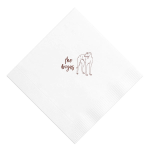 Customize a party favor with your pet on it! This napkin features a greyhound graphic and will be a pawfect addition to your wedding, dinner party, or birthday. 