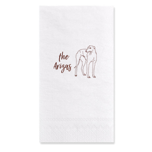 Customize a party favor with your pet on it! This napkin features a greyhound graphic and will be a pawfect addition to your wedding, dinner party, or birthday. 