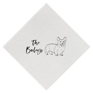Corgi napkins are the perfect addition to your event! Pet themed party details are very popular, and this napkin is the perfect way to spark joy at your event. 