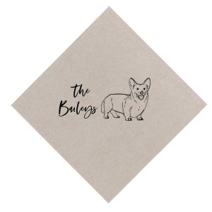 Corgi napkins are the perfect addition to your event! Pet themed party details are very popular, and this napkin is the perfect way to spark joy at your event. 