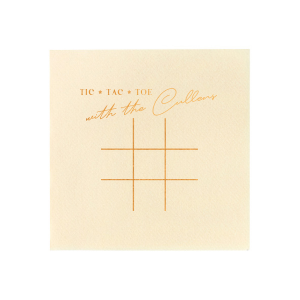 Play Tic Tac Toe on this napkin! This cheeky napkin is a fun wedding party accessory to have at cocktail hour. Your guests can play tic tac toe and have a ball. 