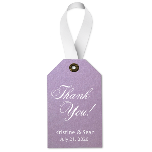 Express your appreciation with the Delicate Script Thank You Gift Tag. Featuring a beautifully flourished "Thank You" in thin, delicate lines, this design exudes elegance and simplicity. With the couple’s names and date below, it adds a touch of refined charm to your heartfelt thanks.