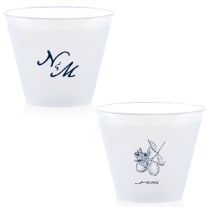 Cheers! Take a sip from this custom cup on your wedding day. Featuring a lemon graphic, this cup will enchant your guests and elevate your bar. 