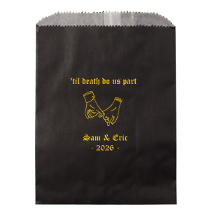 Where life begins and love never ends, Till Death Do Us Part. These high-quality bags will be a perfect decoration on your special day.