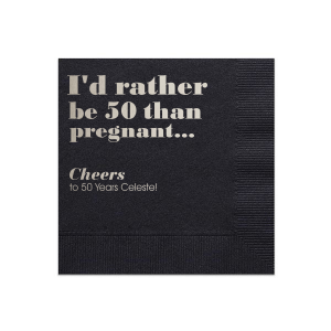 Our personalized Black Cocktail Napkin with Shiny Sterling Silver Foil can be personalized to match your party's exact theme and tempo.