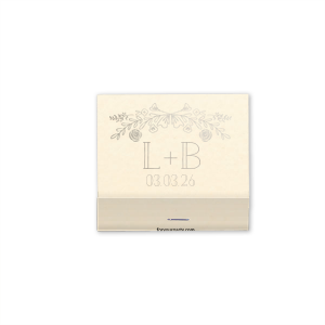 The Floral Elegance Garden Beauty Wedding Match captures the essence of an ever-growing love. It features a charming arch of flowers and greenery over the couple's initials, symbolizing a flourishing relationship. The back showcases a sprawling garden design, evoking a sense of continuous growth, reaching for more, just like their union.