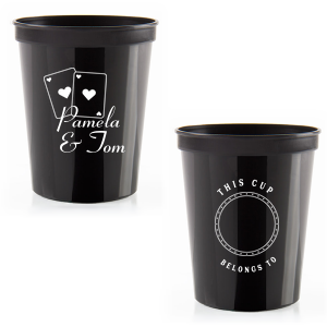 Bring a surreal vibe on your special day. Make the guest speechless by decorating your event with even special details such as this unique Vegas Baby Cup, designed with matching Cards graphic on it. 
