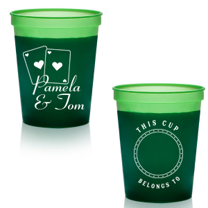 Bring a surreal vibe on your special day. Make the guest speechless by decorating your event with even special details such as this unique Vegas Baby Cup, designed with matching Cards graphic on it. 