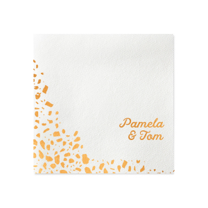 The perfect party comes with perfect decoration. This personalized Vegas Baby Napkin, designed in a Retro style will bring that unique missing piece that your party need. Get your names branded on it and you are ready!