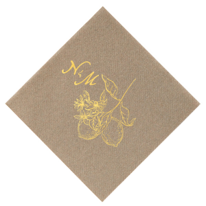 This Initials Lemon Napkin features a refined botanical citrus illustration paired with an elegant monogram for a timeless tabletop accent. Add it to your celebration to elevate drink service with thoughtful detail. Excellent for weddings or engagement parties.