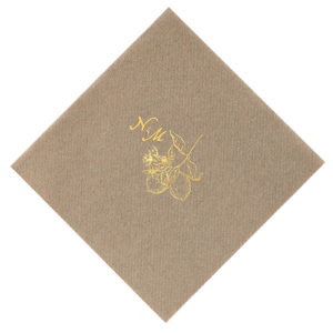 This Initials Lemon Napkin features a refined botanical citrus illustration paired with an elegant monogram for a timeless tabletop accent. Add it to your celebration to elevate drink service with thoughtful detail. Excellent for weddings or engagement parties.