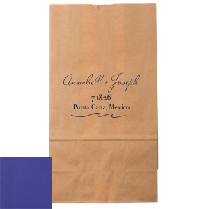 "Embrace the seaside spirit with the Beach Wave Gift Bag featuring a sleek wave design. Personalize with three lines of text to conjure the ocean's rhythm, creating a breezy, bespoke gift experience for your beach-themed celebration.